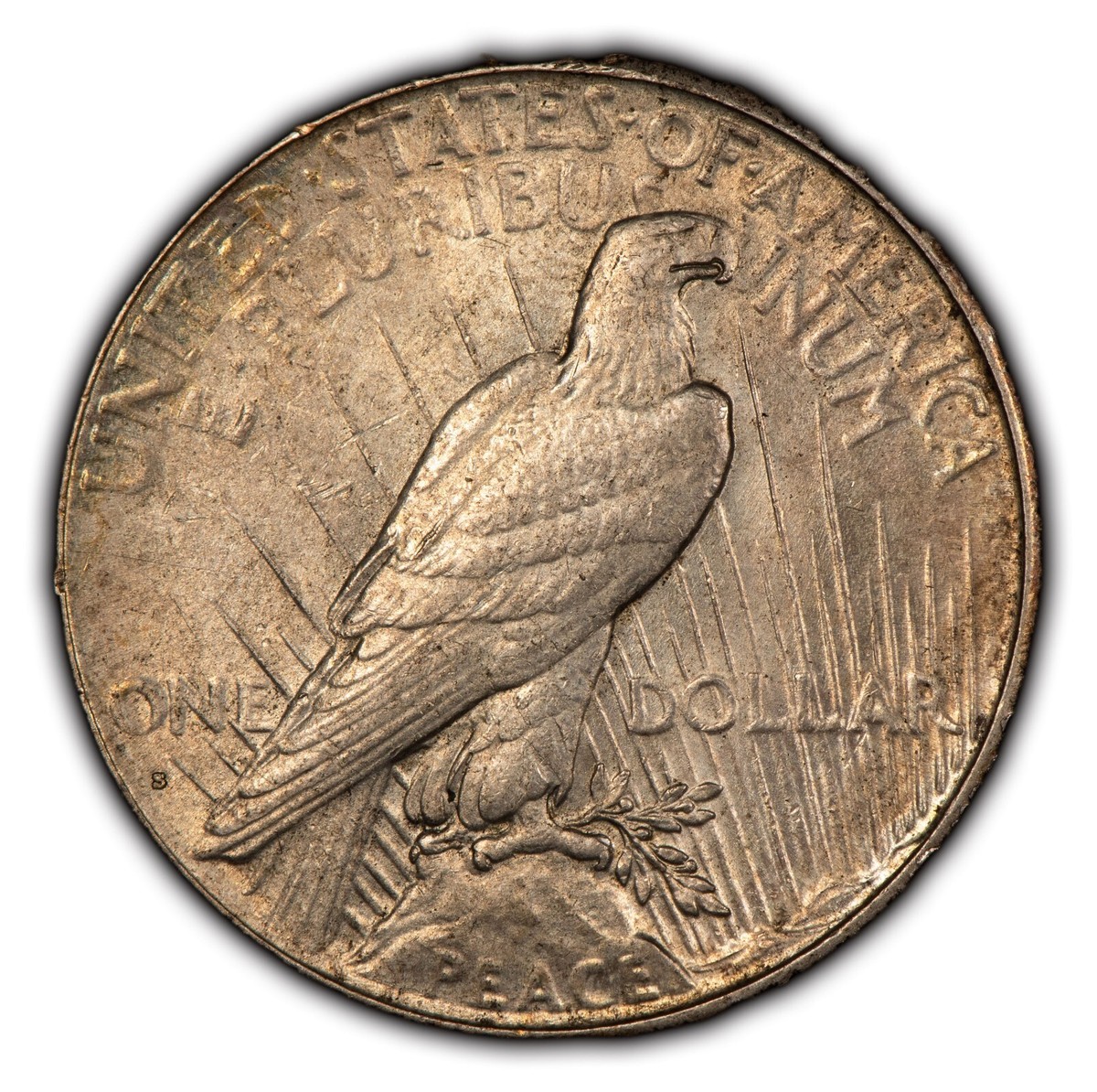1926-S $1 Silver Peace Dollar - Colorful Toning - AU Semi Key Date