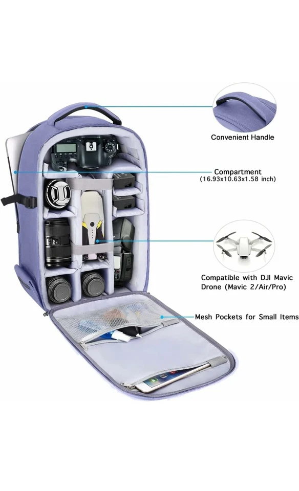 MOSISO Camera Backpack, DSLR/SLR/Mirrorless Photography Camera Bag 15-16 inch - Image 2 of 3