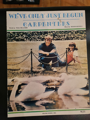 The CARPENTERS We ve Only Just Begun 1970 SHEET MUSIC NR