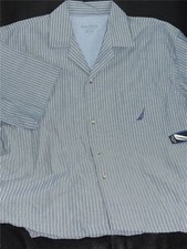 Nautica Men's Lounge Shirt Bay Spring Navy Short Sleeve 100 Cotton Sleepwear L