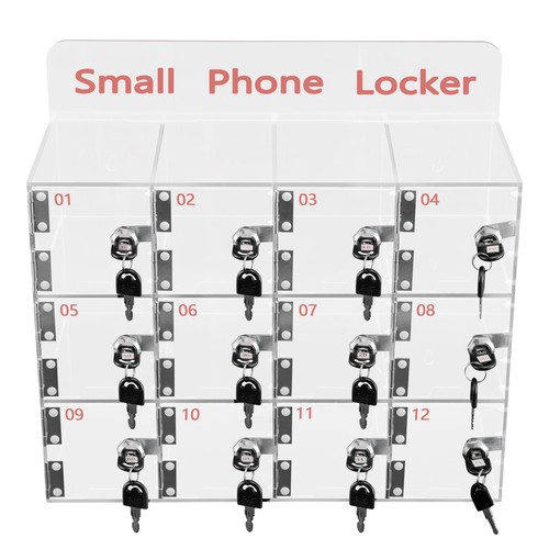 12 Slots Clear Acrylic Cell Phone Locker Box Cellphone Storage Organizer Box - 第 12/13 張圖片