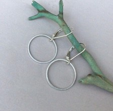 New Handcrafted Artisan Jewelry Sterling Silver Sundance Charm Circle Earrings