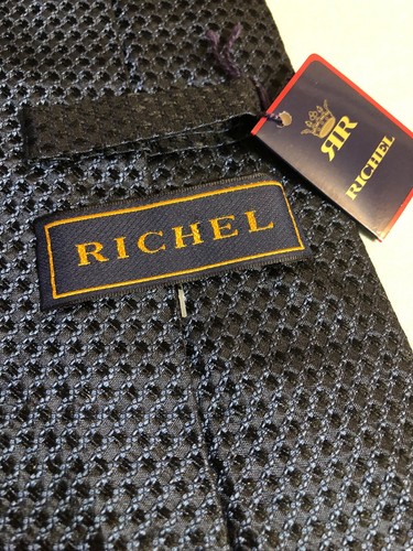 Richel Royal Mens Silk New Neck Tie Necktie NWT Blue 4 W 60 L NWT Made in Spain - Picture 3 of 8
