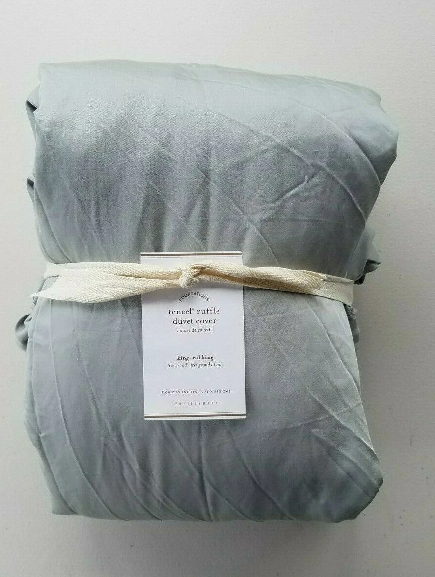 Tencel ruffle duvet cover pottery barn deals