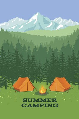Summer Camping Forest Vintage Travel Cool Wall Decor Art Print Poster 12x18