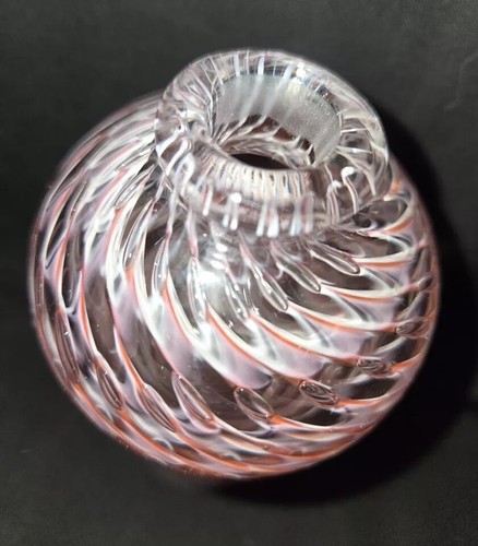 8" Parfüm Flakon & facettierter Stopfen Swirl Pink & Weiß PQ SELTEN Hvy Art Glas - Bild 4 von 8