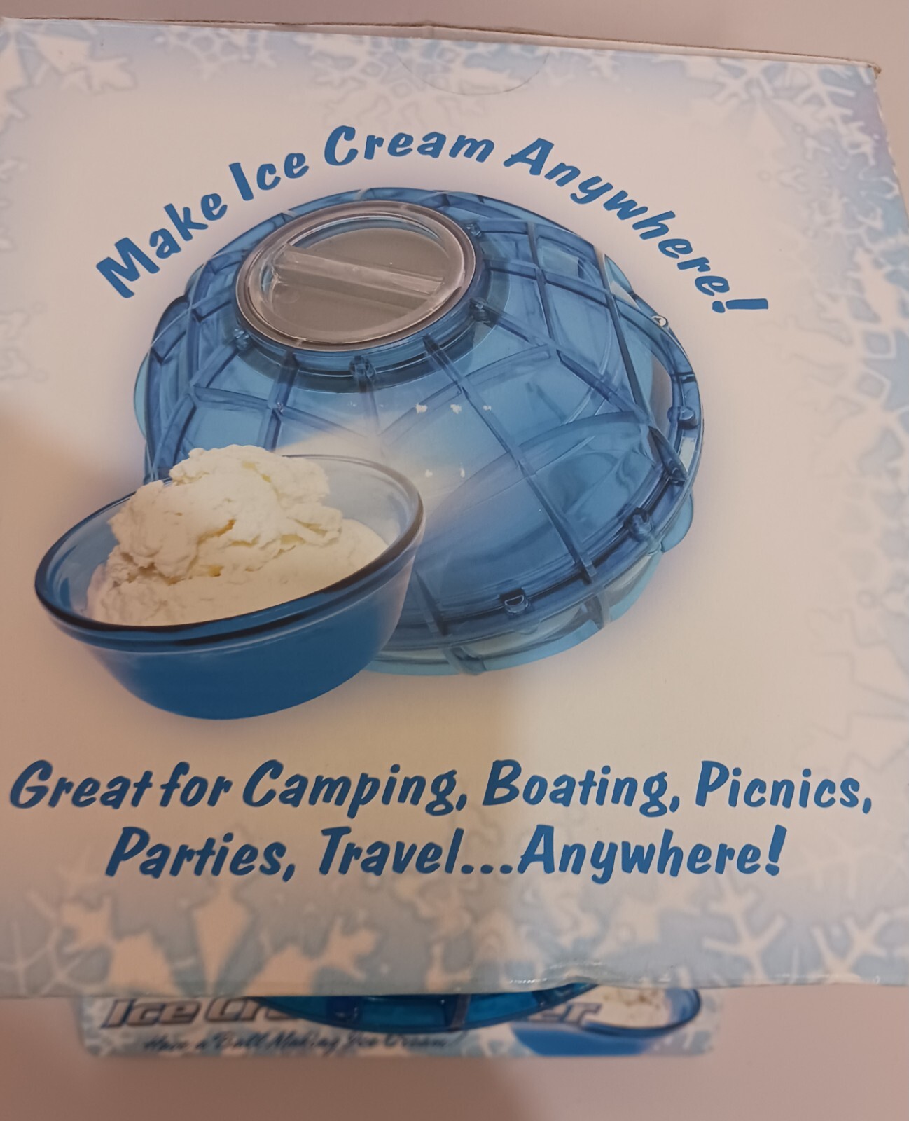 Ice Cream Maker Original Blue Pint Ball Play and Freeze With Wrench