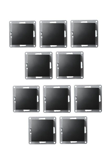 10Er Set Kreuzschalter Mcpower Flair, 250V~/10A, Up, Matt Schwarz-image