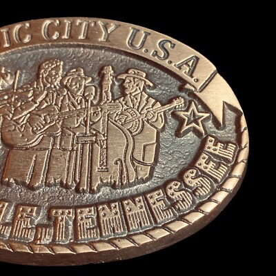 Country Music Belt Buckle Bronze City Nashville Tennessee  display picture 2