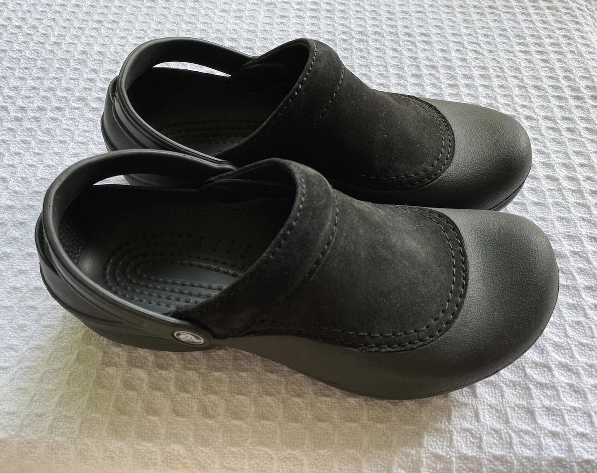 suede crocs clogs