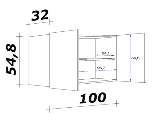 Flex Well Hängeschrank Oslo BxTxH 100 x 32 x 55 cm sonoma eiche matt zerlegt Ans - Bild 2 von 2