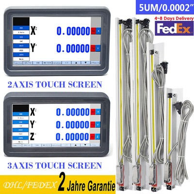 3/4 Achsen Digitalanzeige LCD DRO Touch Screen Anzeige 5µm Lineare Skala Scale