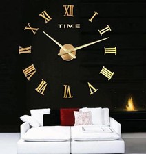 Wanduhr ORIGINAL MAX3 130 cm 3 D Uhr Selbst gestaltbare Do-it-yourself gold