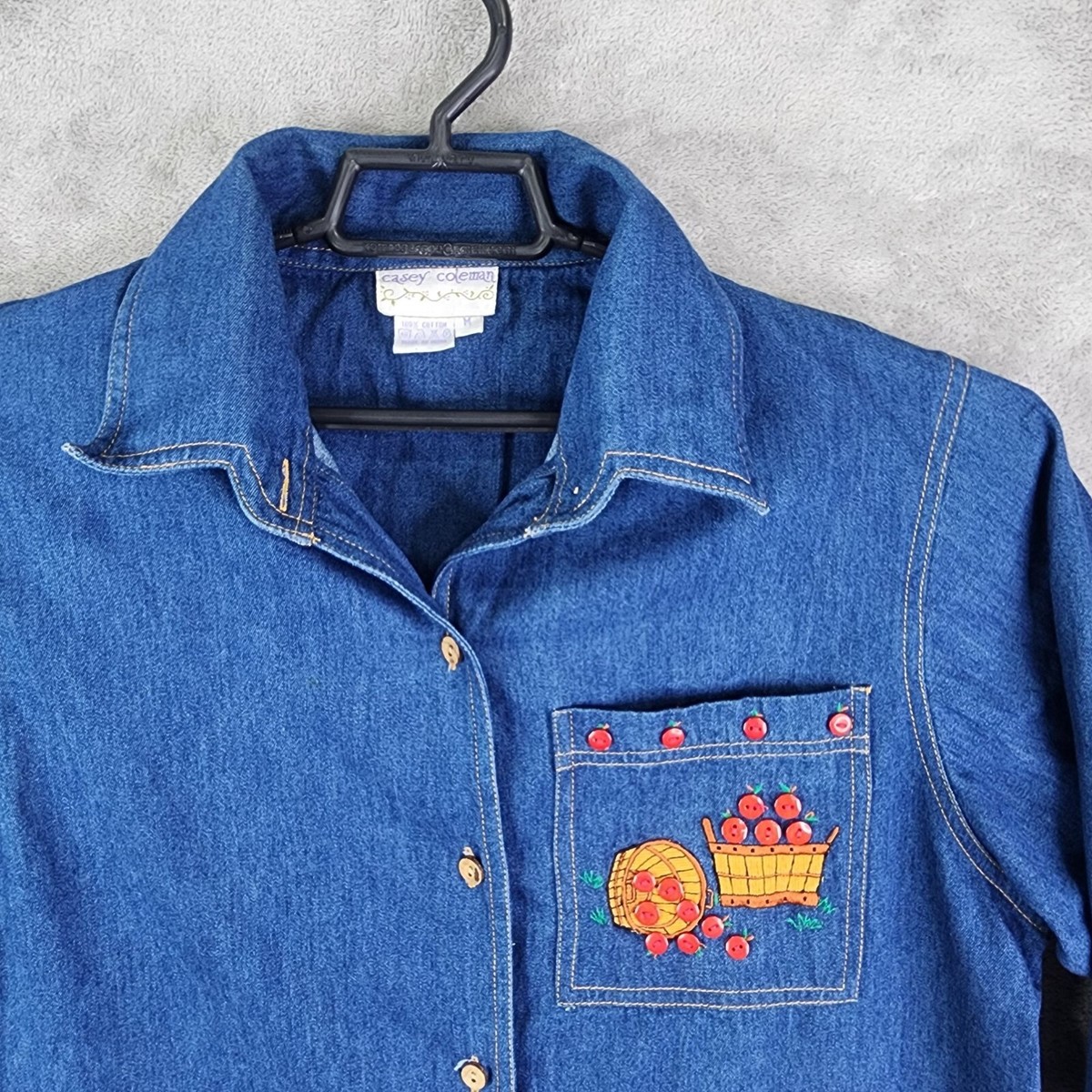【一期一会】casey coleman USA古着 デニムジャケット Women's Vintage Casey Coleman Embroidered Blue Denim Jacket