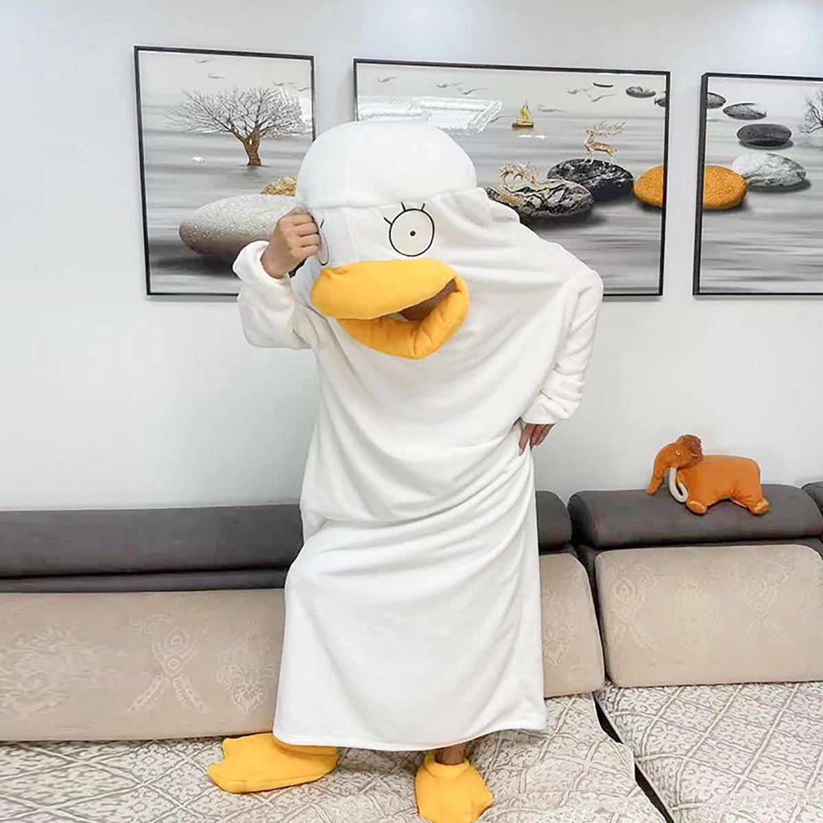 Duck Pajamas for Adult Plush Flannel Cosplay Costume Duck Duck eBay