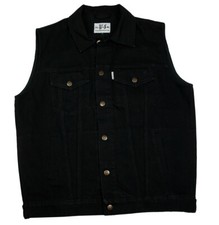 Jeansweste Bull Herren Denim Biker Weste Kutte schwarz große Inenntaschen S-5XL