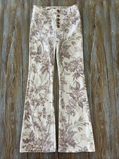 Anthropologie Pilcro Jeans High-Rise Trouser Bootcut Pink Floral New size 26