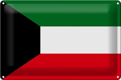 Ontrada Blechschild 20x30cm gewölbt Kuwaits Flag of Kuwait Schild