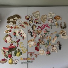 ANNA GRIFFIN 60 Lot of MIXED 3-D Die-cut CARD TOPPERS Easter Angels Fruit