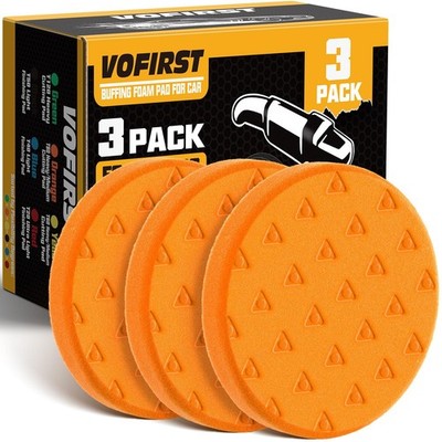 3 PCS 5.5 Inch Orange Heavy Cut Buffing Polishing Sponge Pad Face Backing