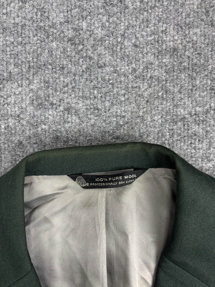 Lands' End Blazer Mens 42R Large Green 100% Wool Charter Collection Gold Buttons - Image 2 of 4