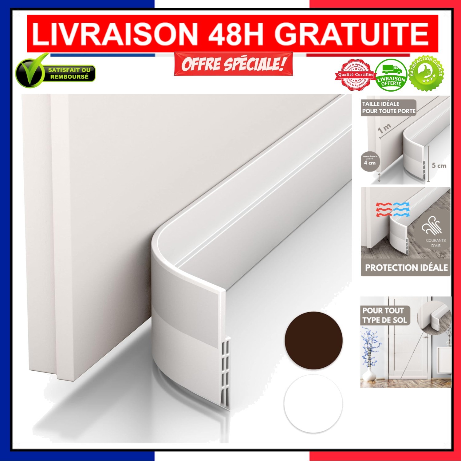 Boudin de porte froid et insectes Vellure pour bloquer l'air