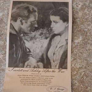 W.S. George Gone With the Wind Plate "Scarlett & Ashley After the War"