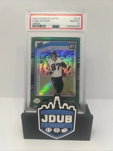2024 Panini Donruss Optic - Rated Rookie Cade Stover #218 Green Prizm /5 (RC)