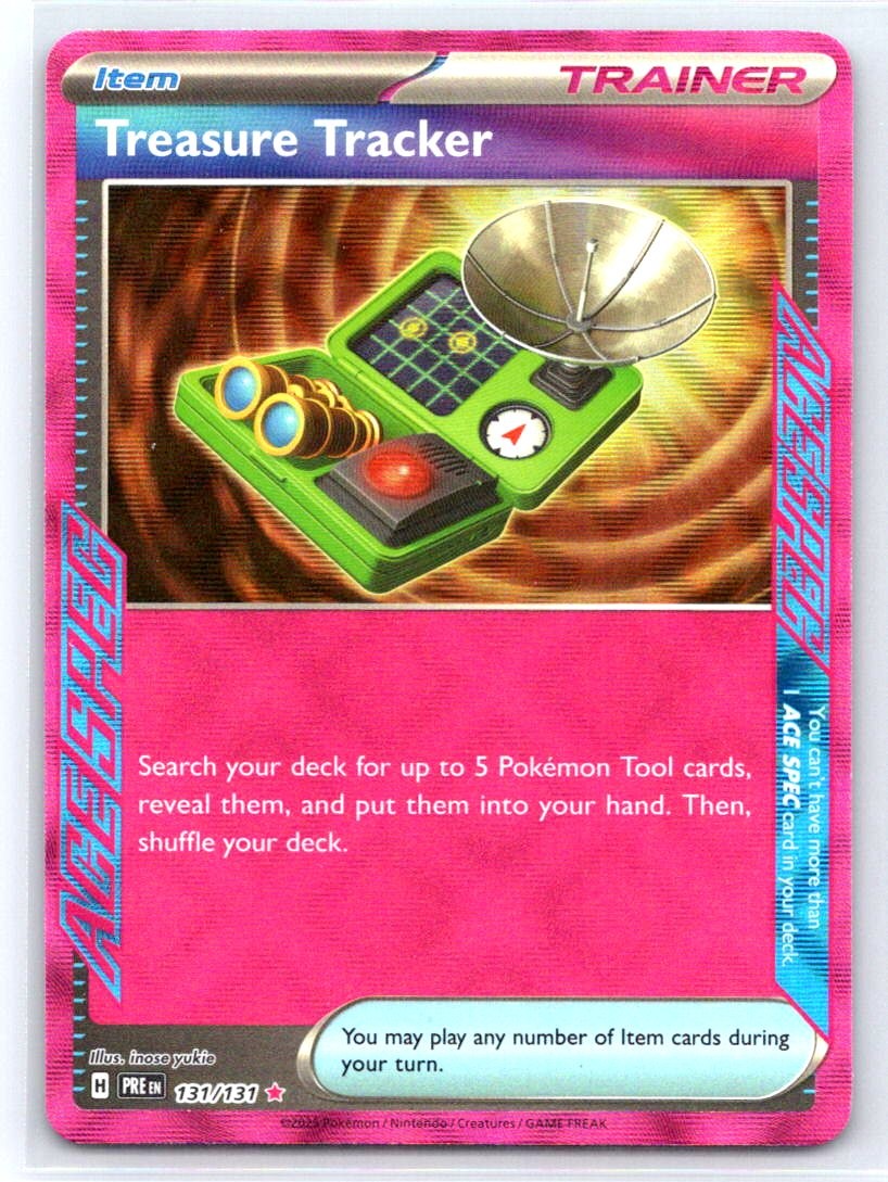 Treasure Tracker 131/131 Holo ACE SPEC Rare Prismatic Evolutions Pokemon LP