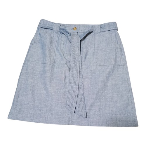 Talbots Women's 12 Tie Belt Waist Cotton Newport Cambray Beach Utility Skirt - Picture 4 of 8