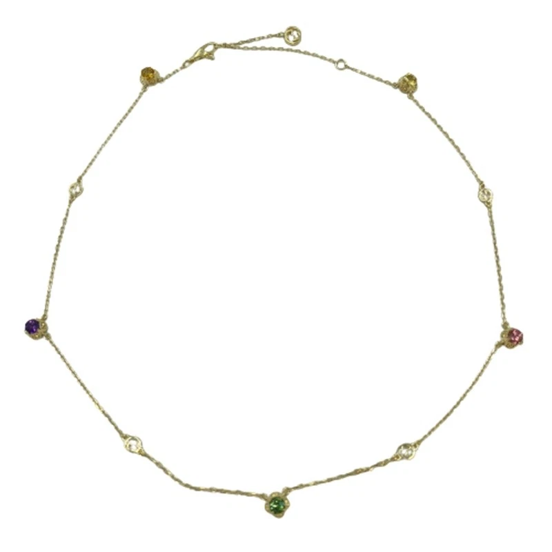 Gucci 662429 Collana Incastro G 18K Con Pietra Preziosa Oro 750 K18 Accessori