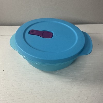 Tupperware CrystalWave Plus Bowl 2 1/2 Cup Aqua 2645A w/Lid Vent Micro Safe