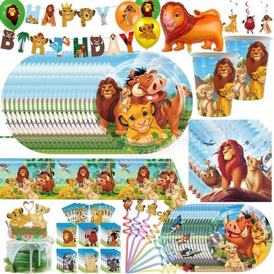 Lion King Simba Birthday Party Decorations Tableware Kit Cups Plates Napkins Lio