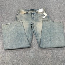 Aeropostale Jeans Womens 14 Short Light Wash Baggy Wide Leg Non Stretch