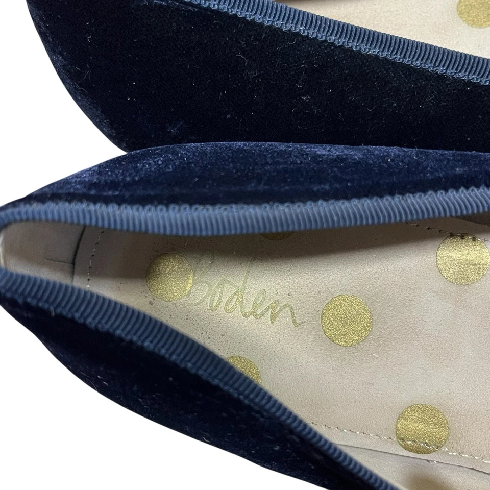 Женские балетки Boden темно-синие бархатные размер 9 минималистские - Изображение 4 из 4