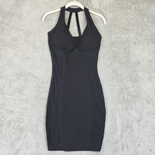 Gymshark Whitney Simmons Dress Womens Small Black Halter Bodycon Mini Strappy