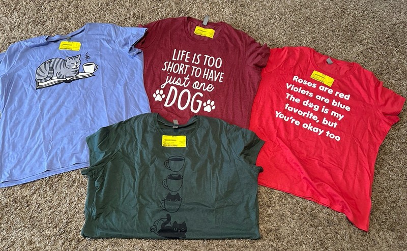 Woman’s Pet Lover Shirts Size 2XL And 1XL New With Tags
