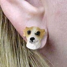 Conversation Concepts Whippet Tan and White Earrings Post