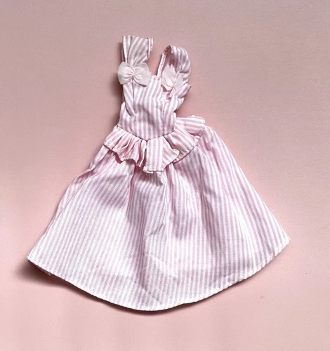 🖤 Pastiche 🖤 Vintage 90s Pink Stripe Doll Outfit Dress Fits Sindy Barbie