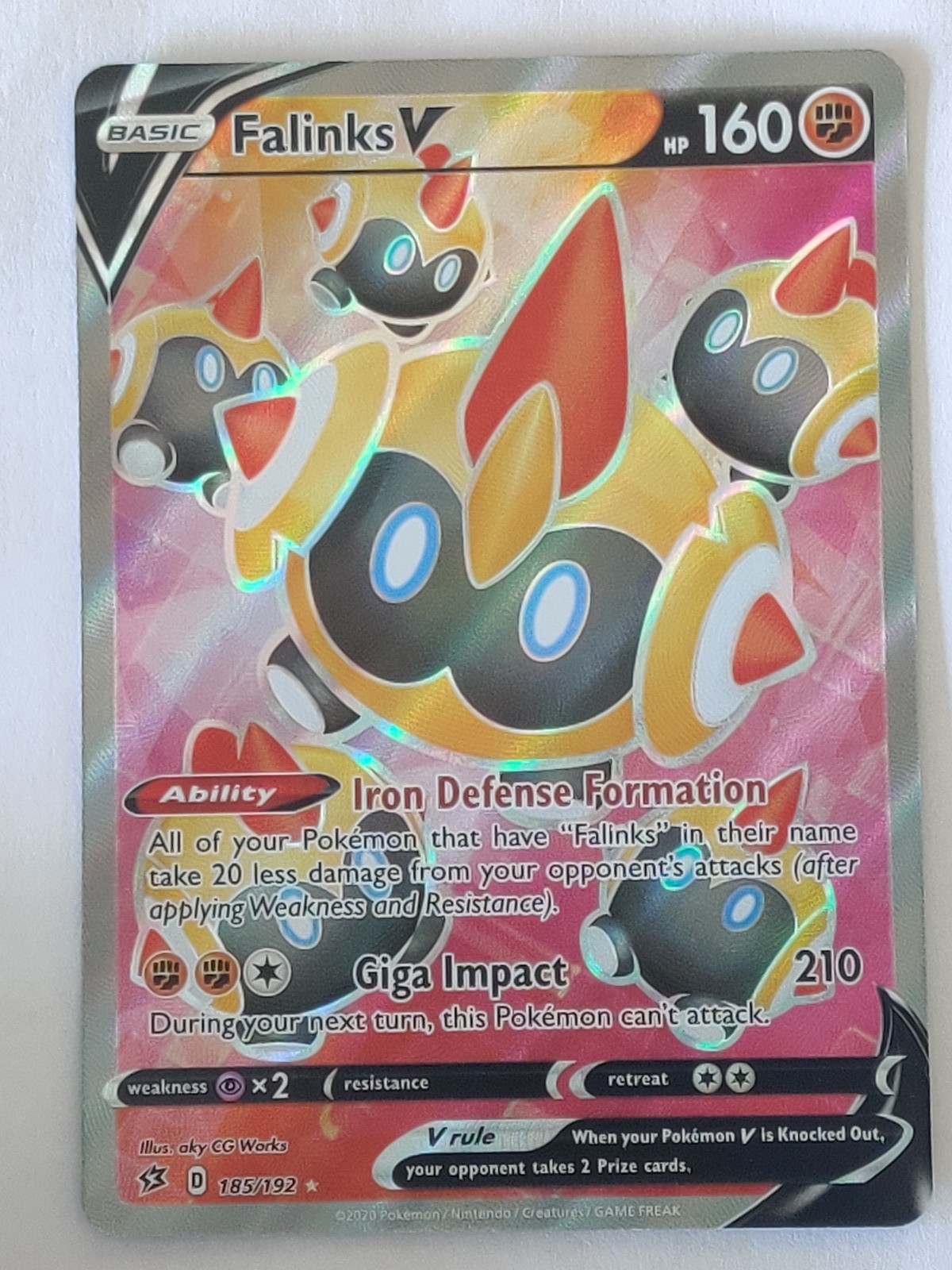 Falinks V (Full Art) Ultra Rare SWSH02: Rebel Clash 185/192 NM