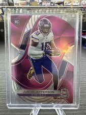 2020 Panini Spectra Football Justin Jefferson RC Neon Pink Rookie #9/20 RC Card