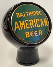 Beer ball tap knob Baltimore American marker handle vintage