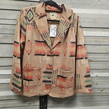 Western Atztec Faux Suede Blazer Lg Nwtags Western Wear