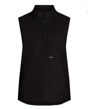 Large Brahma Mens Insulated Canvas Work Vest Full Zip Pockets Size L 42-44 Black