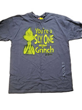 Grinch Who Stole Christmas Mens Shirt Dr. Seuss 2XL Gray New FREE Shipping