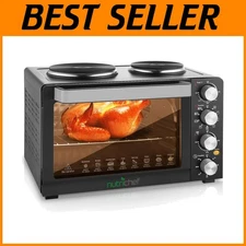 Compact 30 Quart Countertop Convection Oven & Dual Hot Plates - Easy & Efficient