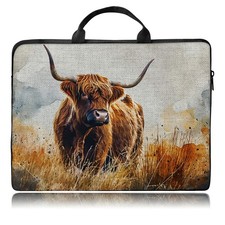 Watercolor Cow Laptop Sleeve Case, 14 15 15.4 15.6 inch Laptop Bag Case with ...