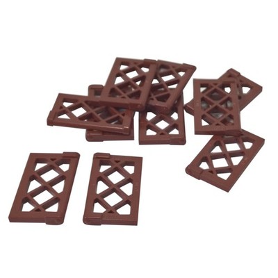 10 NEW LEGO Pane for Window 1 x 2 x 3 Lattice Thick Corner Reddish Brown