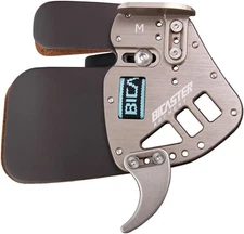 BICASTER Archery Finger Tab Genuine Leather + Aluminum Plate Large, Silvery 