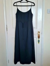 Vintage 90s elegant black long slip dress 38 UK 8